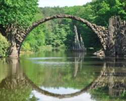 The Neisse River flows in between the park which creates a border between the two countries. You can cross the river with a pedestrian bridge and can 